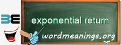 WordMeaning blackboard for exponential return
